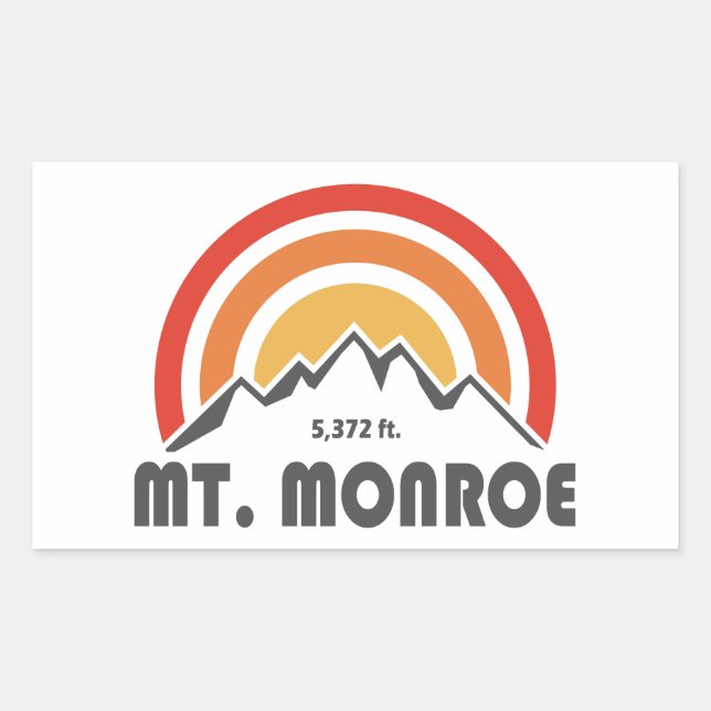 Sticker Rectangulaire Mont Monroe New Hampshire (Devant)