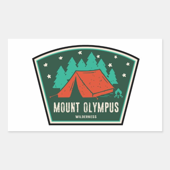 Sticker Rectangulaire Mont Olympus Wilderness Utah Camping (Devant)