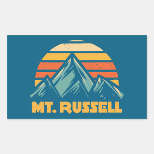 Sticker Rectangulaire Mont Russell Californie Turquoise Rétro