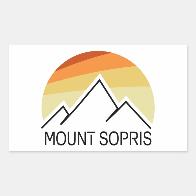 Sticker Rectangulaire Mont Sopris Retro (Devant)