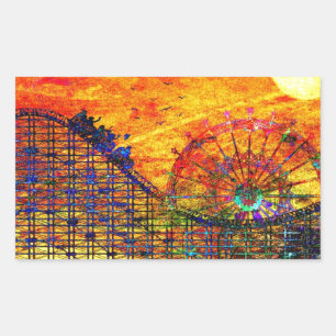 Sticker Rectangulaire Montagne russe