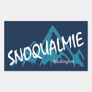 Sticker Rectangulaire Montagnes de Snoqualmie Washington