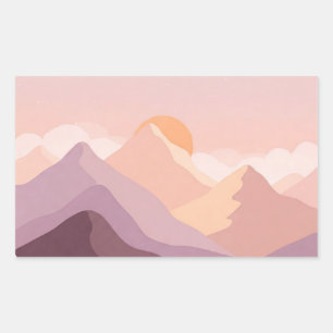 Sticker Rectangulaire Montagnes Sunset