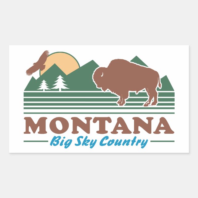 Sticker Rectangulaire Montana Big Sky Country (Devant)