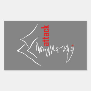 Sticker Rectangulaire Montée en vélo, Attaque