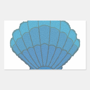 Sticker Rectangulaire Mosaïque Blue Seashell