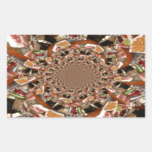 Sticker Rectangulaire Mosaïque de sushis Brown