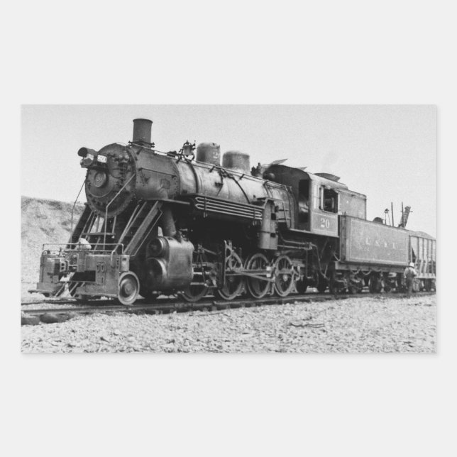 Sticker Rectangulaire Moteur ferroviaire Lake Superior & Ishpeming #20 (Devant)