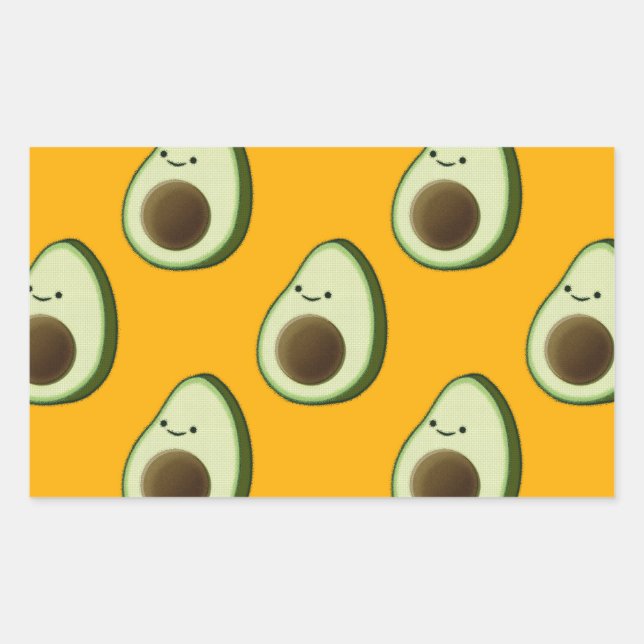 Sticker Rectangulaire Motif Avocado (Devant)