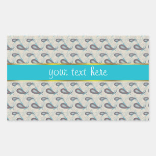 Sticker Rectangulaire Motif Champagne Paisley