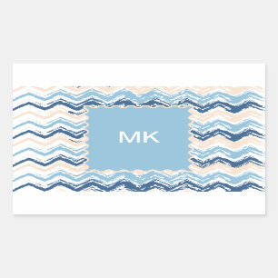 Sticker Rectangulaire Motif Chevron de l'océan Pacifique