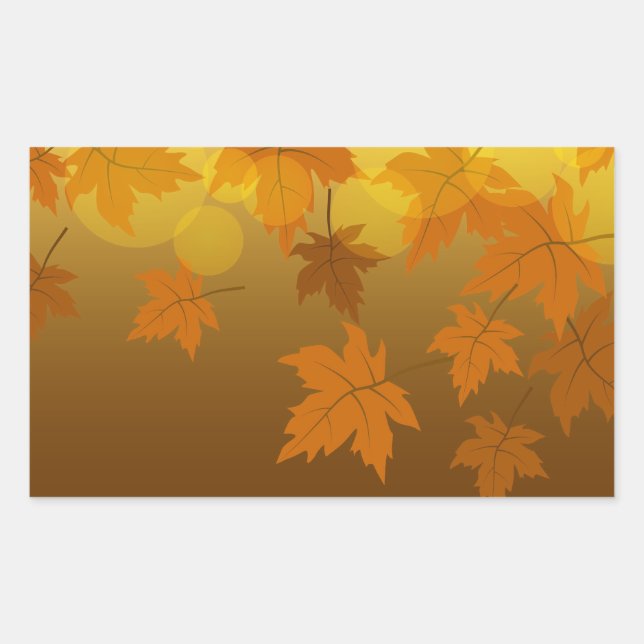 Sticker Rectangulaire Motif d'automne avec feuilles d'érable en chute et (Devant)