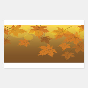 Sticker Rectangulaire Motif d'automne avec feuilles d'érable en chute et