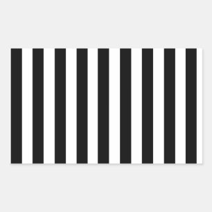 Sticker Rectangulaire Motif de bandes noires et blanches