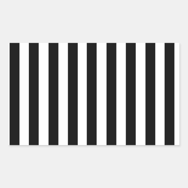 Sticker Rectangulaire Motif de bandes noires et blanches (Devant)