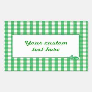 Sticker Rectangulaire Motif de chèques En vichy verts