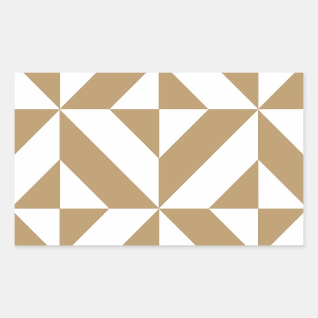 Sticker Rectangulaire Motif de cube géométrique Brown (Devant)