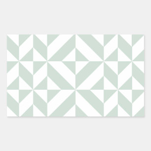 Sticker Rectangulaire Motif de cube géométrique cool Mint