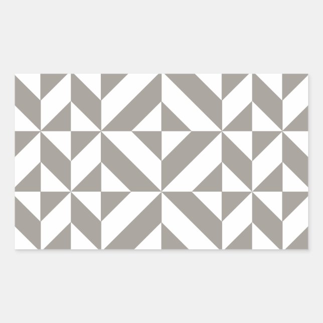 Sticker Rectangulaire Motif de cube géométrique gris argenté (Devant)