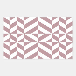 Sticker Rectangulaire Motif de cube géométrique Mauve foncé
