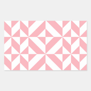 Sticker Rectangulaire Motif de cube géométrique Melon rose