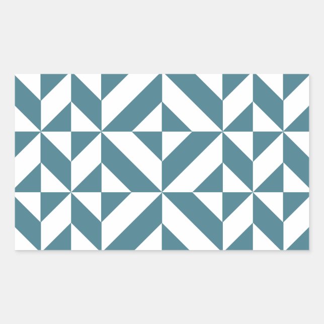 Sticker Rectangulaire Motif de cube vert géométrique profond Turquoise (Devant)