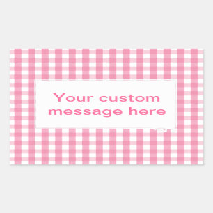 Sticker Rectangulaire Motif de vérification En vichy rose