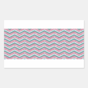 Sticker Rectangulaire Motif de zigzag rose de parties scintillantes