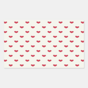 Sticker Rectangulaire Motif des Coeurs rouges mignons