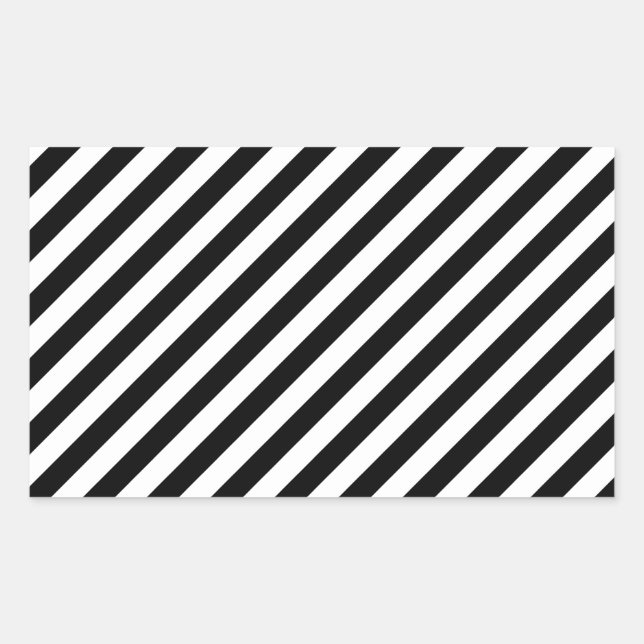 Sticker Rectangulaire Motif Diagonal Noir Et Blanc (Devant)