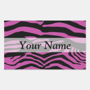 Sticker Rectangulaire Motif d'impression zèbre violet