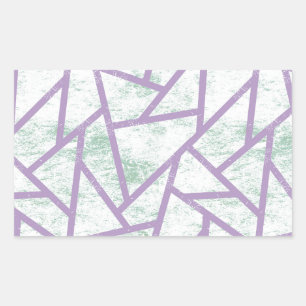Sticker Rectangulaire Motif en mosaïque vert clair et lavande