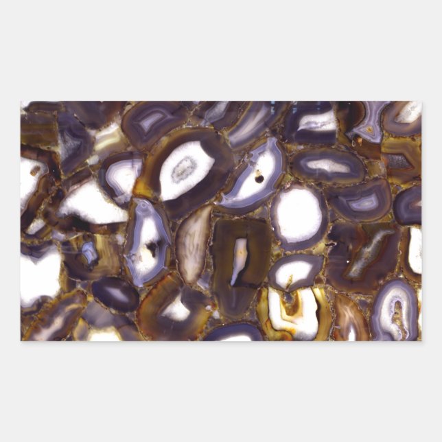 Sticker Rectangulaire Motif en pierre blanche Brown violet (Devant)