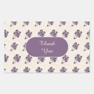 Sticker Rectangulaire Motif floral violet Art Nouveau