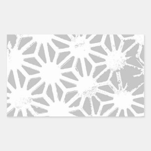 Sticker Rectangulaire Motif géométrique gris et blanc