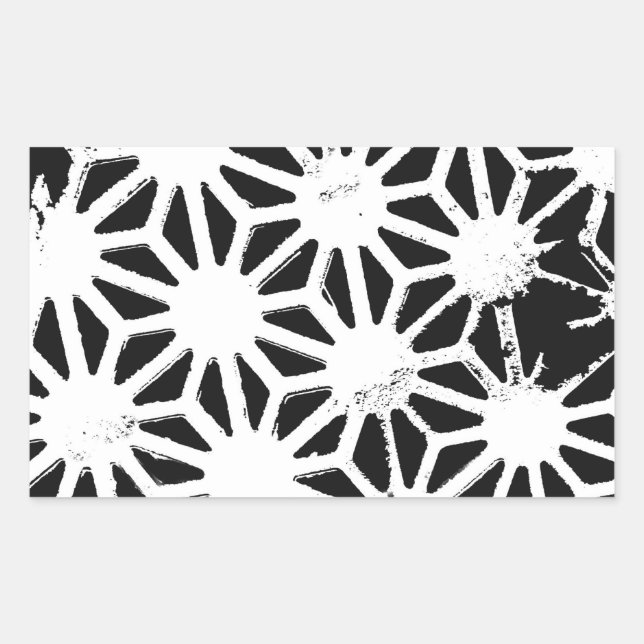 Sticker Rectangulaire Motif géométrique noir et blanc (Devant)