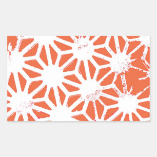 Sticker Rectangulaire Motif géométrique orange et blanc