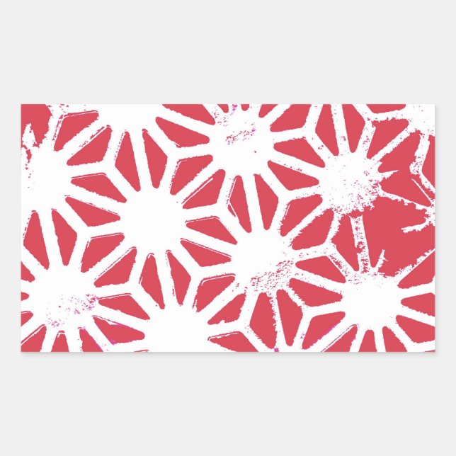 Sticker Rectangulaire Motif géométrique rouge (Devant)