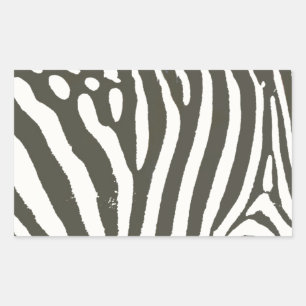 Sticker Rectangulaire Motif imprimé animal à rayures zèbre modernes