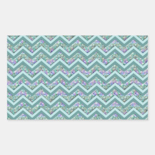 Sticker Rectangulaire Motif Rainbow Foil ZigZag