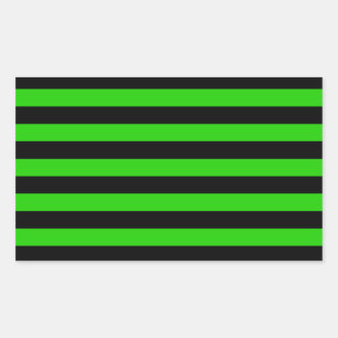 Sticker Rectangulaire Motif rayé vert et noir gras