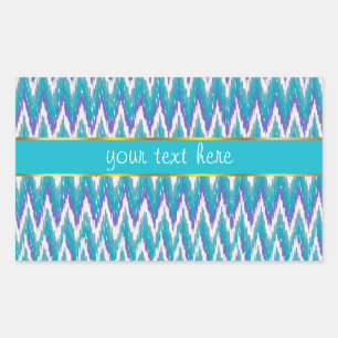 Sticker Rectangulaire motif turquoise et Amethyst iKat ZigZag