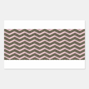 Sticker Rectangulaire Motif Zigzag noir et rose