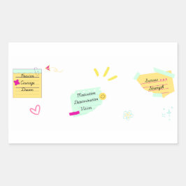 Sticker Rectangulaire Motivation and positive vibes