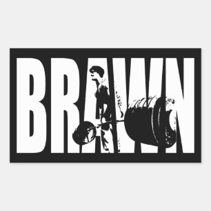 Sticker Rectangulaire Motivation "Poids levant" - BRUN