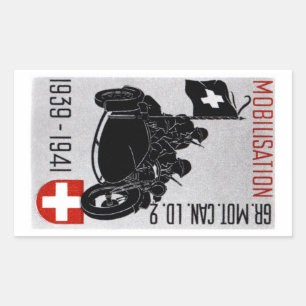 Sticker Rectangulaire Moto Recon Suisse 2ème guerre mondiale