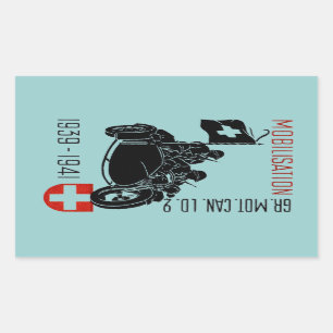 Sticker Rectangulaire Moto reconditionnée suisse de 2ÈME GUERRE MONDIA