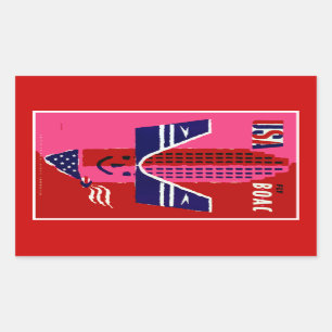 Sticker Rectangulaire Mouche BOAC de ~ des Etats-Unis