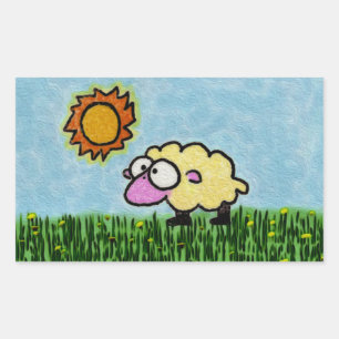 Sticker Rectangulaire Mouton soleil