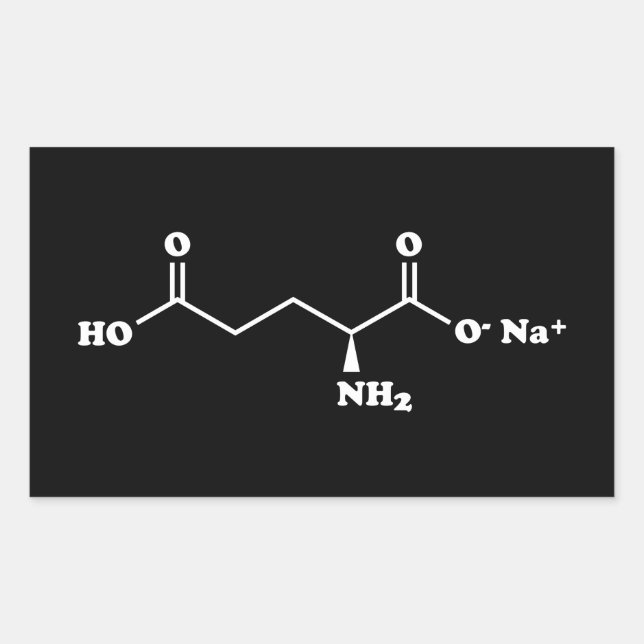 Sticker Rectangulaire MSG Monosodium Glutamate Molecule Formule chimique (Devant)